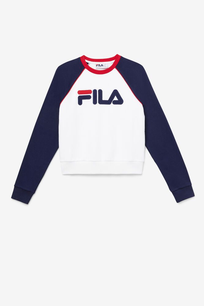 Fila Sweatshirt Womens White Riccarda - Ireland 12503-QART